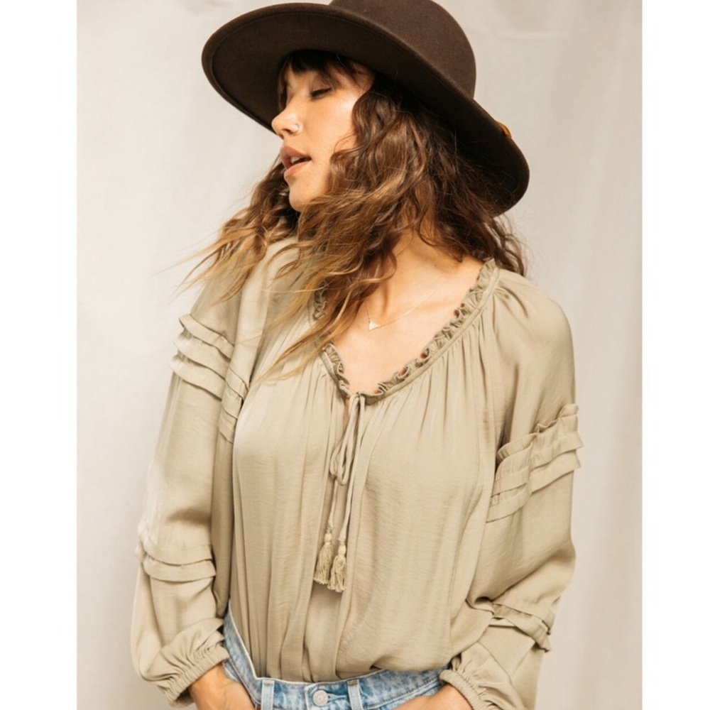 Free People Intimately All Tucks Bodysuit Salt Marsh